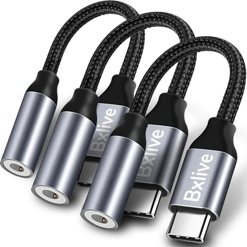 Bxlive USB C to 3.5mm Jack Adapter, 3 Pcs for Clear Digital Audio | Lightweight, Durable, Plug-And-Play. Good for Gym, Travel, & Daily Use. Work with iPhone 15 Above Samsung, Ipad, And Laptops