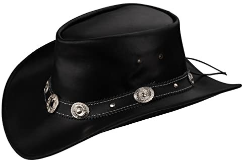 Black Forest Fox Unisex Cowboy Western Leder Hut Star Schwarz Größe M