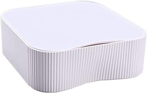 [3X] Caja de Cajones Apilable, Combinable Flexible, Caja de Almacenamiento de Escritorio, Organizador Caja Utensilios para Oficina Maquillaje Cosméticos Joyas, por Caja 23x22x8cm Blanco TKD8610-3x