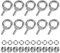 10 tornillos con ojal, M6 x 12, tornillo de anillo de acero inoxidable 304, perno de ojo redondo, perno de ojo métrico, tornillos de anillo para rollo de fijación y suspensión