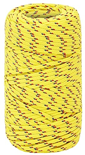 vidaXL Bootsseil Ankerleine Festmacher Tauwerk PP Leine Seil Tau Polypropylenseil Geflochten Flechtleine Gelb 2mm 500m Polypropylen