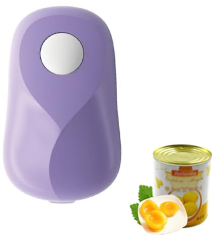 Electric Can Opener, Automatic One-touch Can Openers, for Almost Size Can, Safe Smooth Can Openers, No Sharp Edges, Suitable for Home Use and Restaurant purple