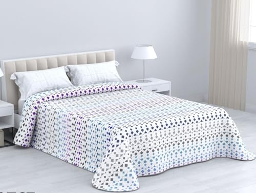 HM'S HOME'SECRET Colcha Bouti Estampada de 100% Microfibra Suave - Variedad de Diseños y Tamaños (Atenea Gris, Cama 150cm)