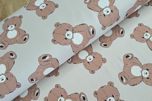 Sommersweat Meterware Bärchen - French-Terry Sweatstoff Teddy - Sweat Stoff, Pullistoff, Dicker Jersey *Ab 50cm