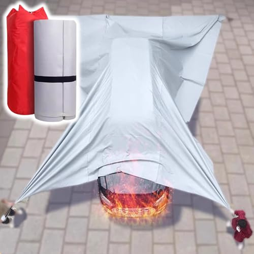 PEYNIR Extra Large Emergency Fire Suppression Blanket, Electric/Fuel Vehicle Fire Shield Blankets with Carry Bag, for Warehouse/Construction/Garage, 20'×26' 20'×30' 24'×30' Custom(W 20' x L 21')