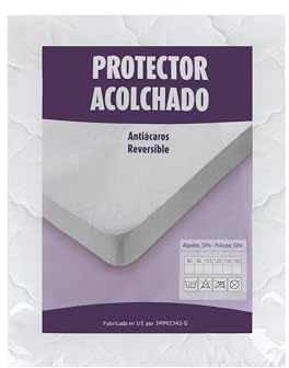 ALMOHADAONLINE-Protector de Colchón Reversible – Transpirable,Ajustable y Lavable a Máquina – Antialérgico y Antiácaros – Cubre Colchón Funda Elástica (Todas Las Medidas) (1, 135x190/200)
