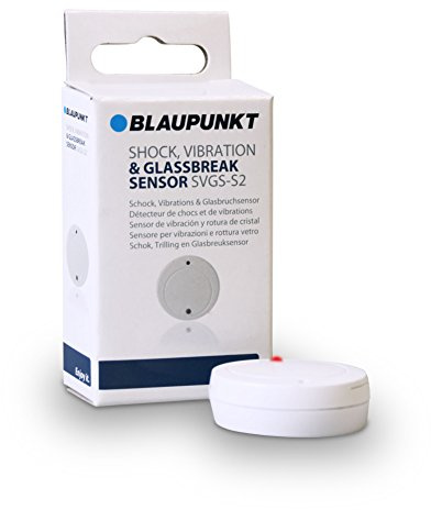 Blaupunkt SVGS-S2 Glass Break Detector for Wireless Alarm Systems Detects Vibrations and Glass Breakage, Reliably Triggers Alarm, Glass Break Sensor White