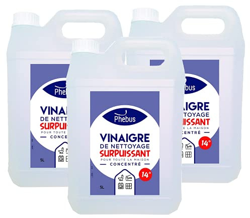 Natürlicher weißer Essig, konzentriert, 14 Grad, 3 x 5 Liter, Entkalker