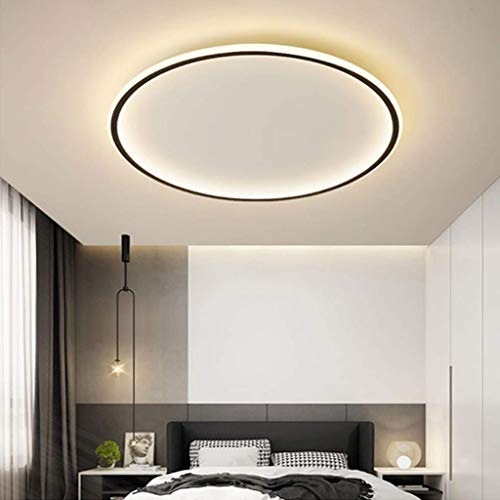 Runde Deckenleuchte LED Moderne Minimalistische Mode Deckenlampe Schwarzer Rahmen Acryl Decken Leuchte Für Wohnzimmerlampe Schlafzimmerlampe Esszimmer Arbeitszimmer Flur Büro Villa,78cm/dimming/96w
