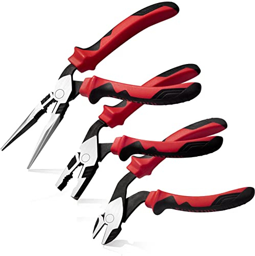 LEONTOOL High Leverage plier Set Angled Head 8-inch Needle Nose, 7-inch Diagonal Cutting Plier 35 Prozent Arbeit Sparen