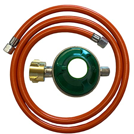 Tevex Gasdruckregler 30 mbar mit Gasschlauch 200 cm - Propan/Butan Druckminderer Set, 1/4 Zoll Linksgewinde, kältebeständig bis -30°C, Außenbereich