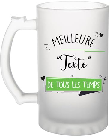 Planetee Chope Personnalisable | Verre à bière Pinte Idée Cadeau à personnaliser Collègue Travail Retraite Remerciement Pot de Départ Anniversaire Noël Secret Santa Femme Homme