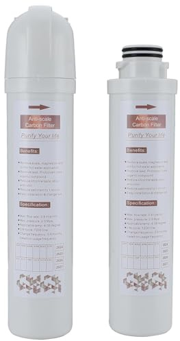 Yamataro 2 Pack Boiling Water Tap Replacement Carbon Filter Water Filter Cartridge Anti-Scale Under Sink Replacement Carbon Rod Filter for Instant Hot Water Tap