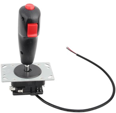 Gsycle 8 Way Game Machine Flight Joystick, Adjustable Pc Game Flight Controls Fighting Stick Parts with Trigger Top Fire Button For Game