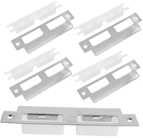 TEHAUX 5 pièces Plaques de Gâche pour Porte Intérieure Lot de Compatible avec Serrures à Pêne Dormant Acier Robuste Installation Facile pour Sécurité Renforcée