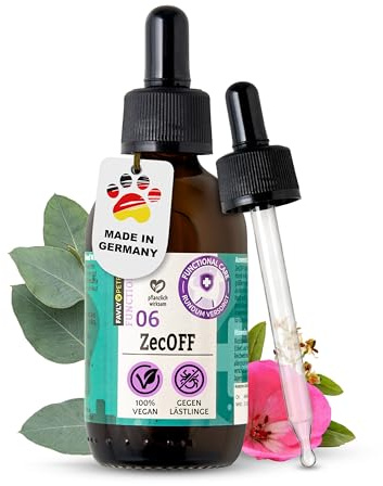 FAVLY ZecOFF Spot-On Zeckenschutz für Hunde 50ml, ohne Nervengift | Pflanzlich basiert mit Saltidin, Neemöl, Eukalyptus & Geraniol, wehrt Zecken, Flöhe & Mücken ab, für Hunde ab 2kg