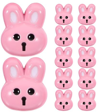 Supvox Harzknöpfe Hasenform 12 Stück Bunte Nähknöpfe zum Basteln für und Kinderkleidung Jacken und Selbstgemacht Projekte