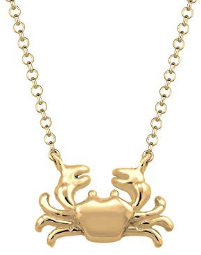Elli Halskette Damen Krebs Krabbe Strand in 925 Sterling Silber vergoldet