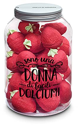 CASA DEL DOLCE Paquet XXL Fraises, Marshmallow à la forme et au Goût de Fraise 500 g, Doux et Délicieux, Made in Italy, Idées Cadeaux pour les Fêtes