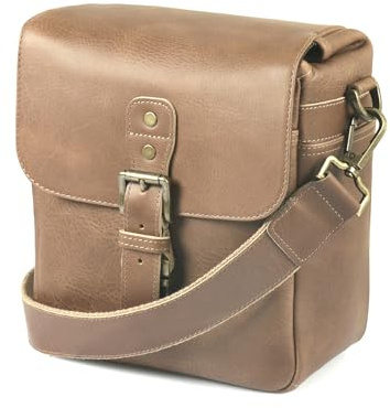 MegaGear Unisex Genuine Leather Camera Messenger Bag Gepäck- Kuriertasche (1er Pack)
