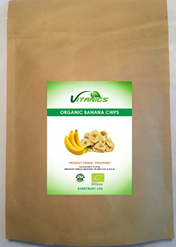 Ekologiska torkade bananchips (sötade) (Banana Chips) (200g)
