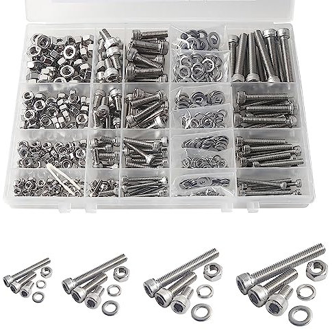 M3 M4 M5 M6 Schrauben und Muttern Waschmaschine Set,520Stück 304 Edelstahl Innensechskantschrauben Zylinderschraube Rostfrei,langlebig und perfekt für den Einsatz im Innen- und Außenbereich