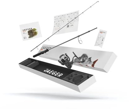 Barsch Angelset Perch Go Kit, komplettes Set mit Rute, Rolle, geflochtener Schnur, Carolina Rig, optimierte Gummiköder für garantierten Barschfang, Ready-to-Go & Bonus: Barsch Erfolgs-Guide