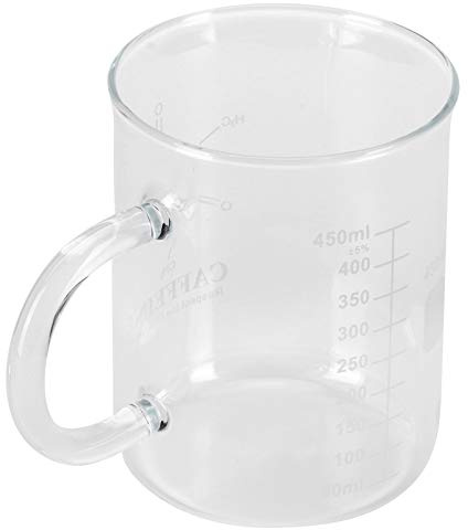 Taza de Vaso de Cafeína Taza de Química de Cafeína Taza de Vaso Taza de Molécula Taza de Química Tazas de café de Vidrio de Borosilicato de 16 Oz con Asa y Medidor para café con
