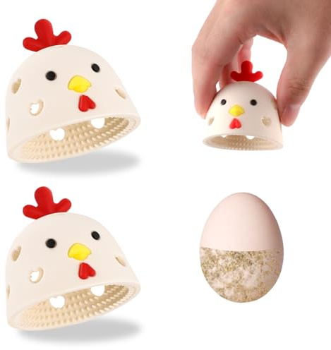 2 Pezzi di Spazzola per Uova, Pulitore per Spazzole per Uova in Silicone a Forma di Testa di Pollo Macchina Lavauova Multifunzionale Strumento Lavaggio Uova Riutilizzabile per Uova Fresche