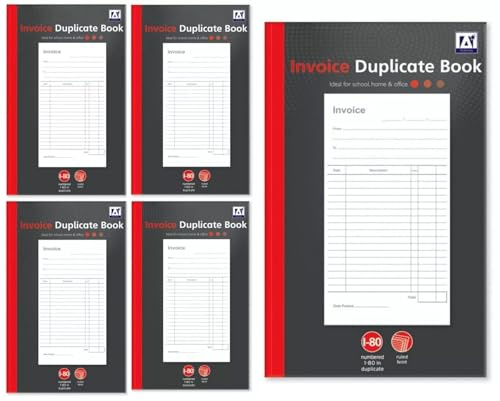 5 x duplicerad bok i full storlek 80 sidor numrerade A5 företag hemmakontor
