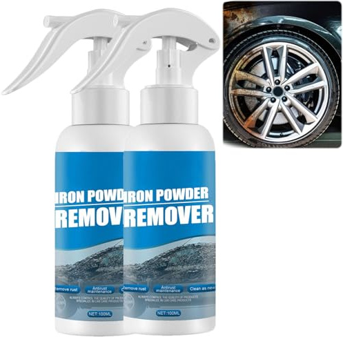 Spray antirouille multi-usages pour métaux-Dérouillage puissant pour voiture, nettoyant jantes, décapant de poudre de fer à base d'eau et protection antirouille pour jantes, châssis et outils (2pcs)