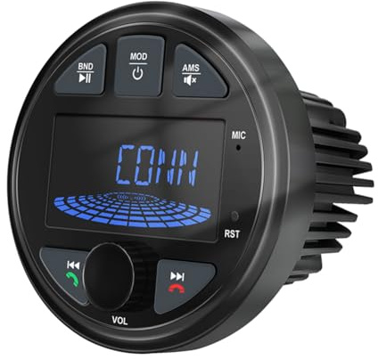 Kexpery Marine Stereo BATAL Radio with LCD Display BT Digital Media Radio IPX6 Impervious Media Audio Player for Yacht ATV UTV RV Trolley