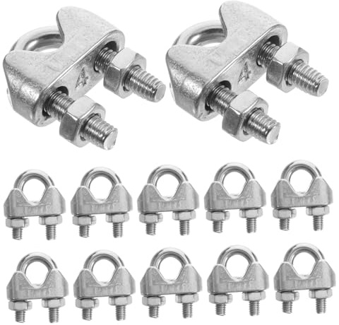 IMIKEYA 20pcs Stainless Steel Cable Clamps Wire Rope Clips Cable Clamps for Winch Use in