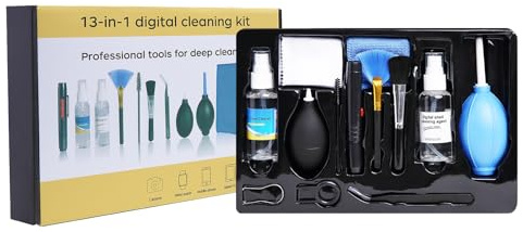 Laptop Screen Care Set – Skärmrengöringssats | Skärmrengöring, digitalt rengöringssats, 2 x 60 ml, för smartphone, hörlurar, tangentbord, kamera, dator, Smartwatch, TV 4K (13- set), damm