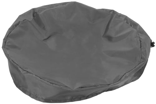 Toyvian Tapa para Cubo de Lluvia de Jardín 65x10 Cm, Cubierta Protectora de Tela Oxford 210d Resistente a Uv, Funda Sellada para Barriles y Tanques Exteriores, Gris Oscuro, Uso en Patio