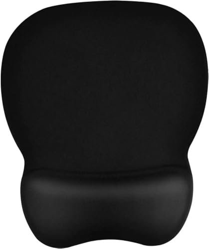 EooCoo Tappetino per Mouse con Comodo Supporto per Il Polso, Gaming Mousepad Ergonomico con Poggiapolsi in Memory Foam, 4mm Ultra Sottile, Resistente all'Usura, per Computer, Ufficio, Nero