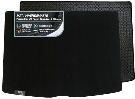 MAT10 Dual Function – Kofferraummatte Passend für VW Passat (B8, Typ 3G) | Variant & Alltrack BJ 11/2014-01/2024 |beidseitig nutzbarer Auto Kofferraum Schutz pflegeleicht & wasserdicht | M. in Germany