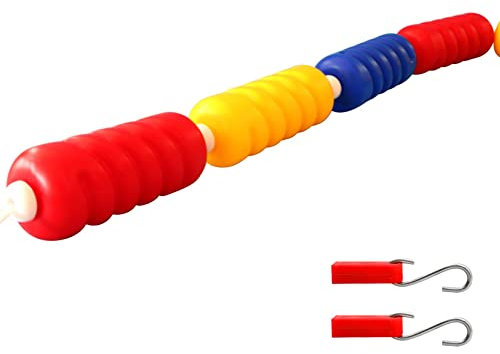 Corde de sécurité pré-assemblée en forme de spirale avec 2 crochets en acier pour séparation de piscine et sécurité dans les ruelles et zones dangereuses 8 m