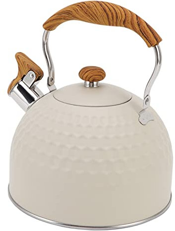 Bouilloire Sifflante, Théière en Acier Inoxydable de 2,5 L avec Poignée, Bouilloire à thé sur la Cuisinière, Bouilloire à thé en Acier Inoxydable pour Plaques à Gaz, Plaques à