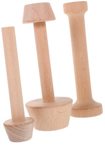 SHOWERORO 3stücke Teiliges Holz Tart Tamper Set Doppelendige Teigstampfer Für Eierkuchen Praktisches Backwerkzeug Für Einfache Zubereitung Von Tart-teig Für Backliebhaber