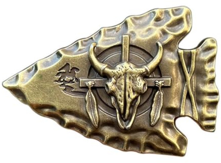 Fachoice Gürtelschnalle Stierkopf-Totenkopf für Herren Gürtelschnalle Stierschädel Pfeilspitze Cowboy Schmuck Stamme Tier