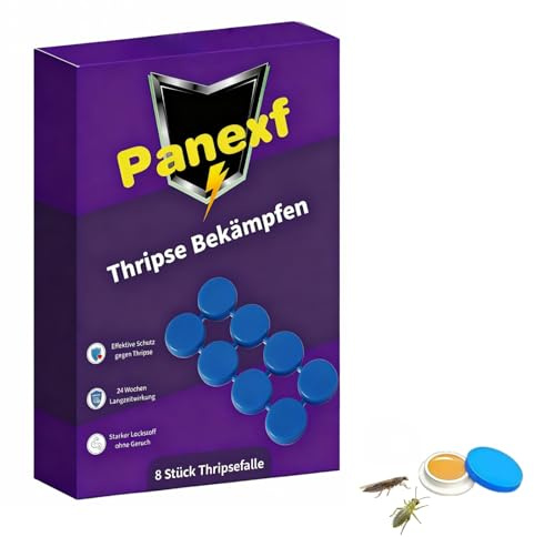 Panexf Thrips, plantes d'intérieur, lot de 8, thrips, lutte, piège à ravageurs pour attraper sans poison les parasites rampants