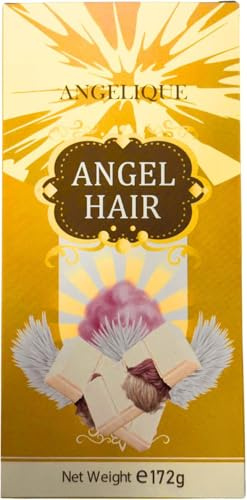 Parahon Lujoso cabello de ángel de chocolate Dubai con centro de algodón de azúcar, regalo de postre hecho a mano rosa y blanco: regalo perfecto para festividades/Navidad, cumpleaños, baby shower y