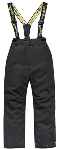 Combinaison de neige toutes saisons pour garçon, isolée, coupe-vent, veste et pantalon de ski thermiques, équipement d'hiver d'extérieur pour enfants, Noir , 13-14 ans
