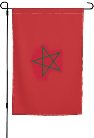 Bandera de Marruecos para jardín, 30 x 45 cm, doble cara, pequeña arpillera, patio, exterior, decoración del hogar