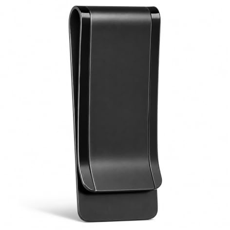 Sukizifa Clip de Dinero, Clip de Dinero de Titanio Negro 54×23 mm, 9 g