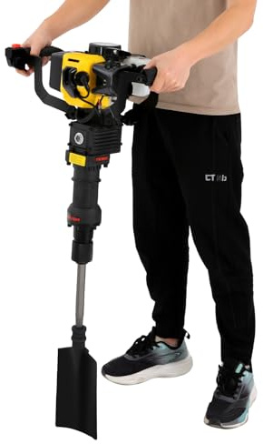 52cc bensin, jordspade 1 900 W, bärbar markbrytare för planteringshål, grävningsarbete och trädgårdsodling, handförd grävspade med 1 500 /min, 1,3 l tank