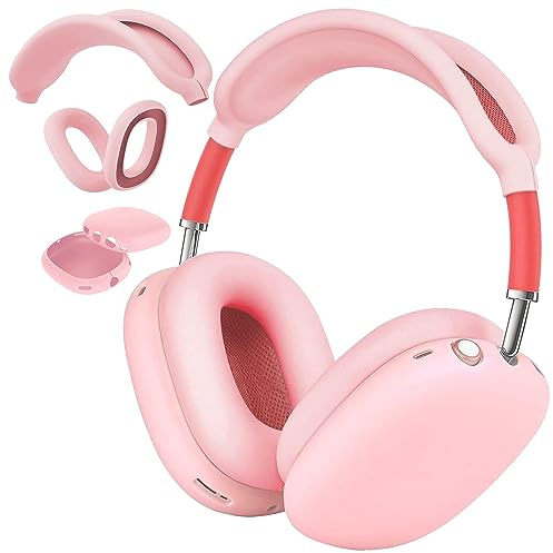 Silicone Case for Airpods Max Headphones - 3-in-1 Anti-Scratch Protector for Ear Pads, Ear Cups, and Headband (Pink)