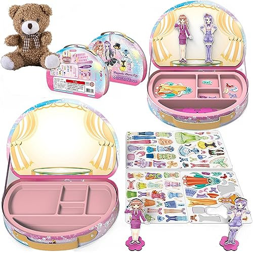 Camic Magnetic Dress Up Baby, Magnetic Paper Dolls for Girls Ages 4-7, Magnetic Dress Up Dolls for Girls, Magnet People Clothes Puzzles Game (1Set B)