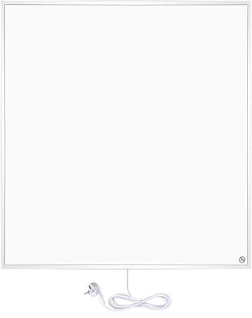 WarmlyYours, pannello radiante elettrico, bianco, potenza 300 watt, 60 x 60 cm, montaggio a parete o a soffitto, in alluminio, calore a infrarossi